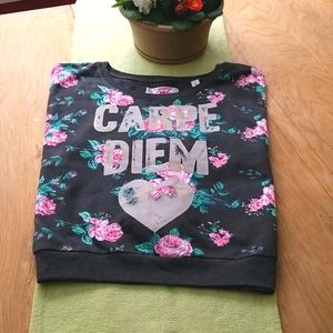 MIGHTY FINE Carpe Diem Floral Top NWT